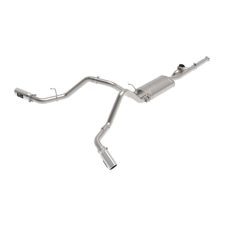 Afe Stainless Steel, With Muffler, 3 Inch Pipe Diameter, Single Exhaust With Dual Exits, Side Exit 49-34131-P